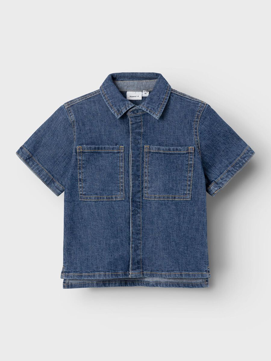 name it REGULAR FIT DENIM SHIRT, Dark Blue Denim, highres - 13229364_DarkBlueDenim_003.jpg