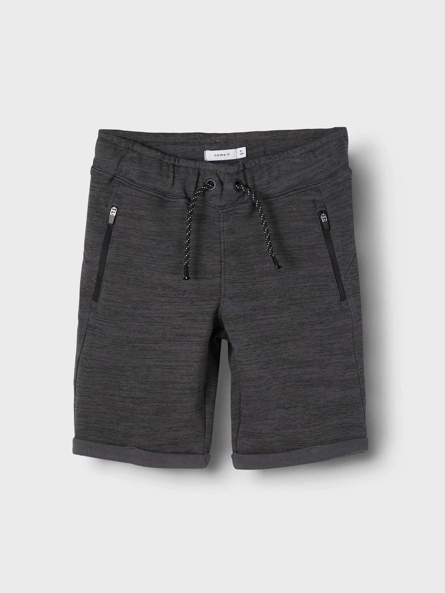 ZIP-POCKET SWEAT SHORTS (Grey) from 