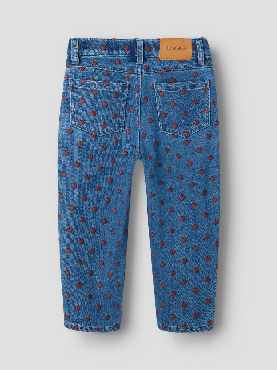 Carousel image 4 EMBROIDERED  LOOSE FIT JEANS, Dark Blue Denim