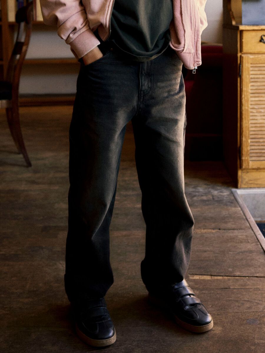 Product carousel image - STRAIGHT LEG CARPENTER JEANS, Brown Denim | 2