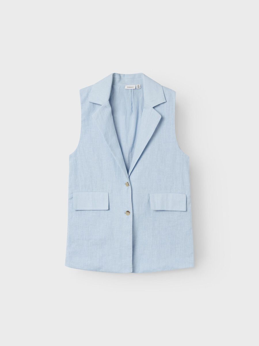 name it SLEEVELESS WAISTCOAT, Chambray Blue, highres - 13227398_ChambrayBlue_003.jpg