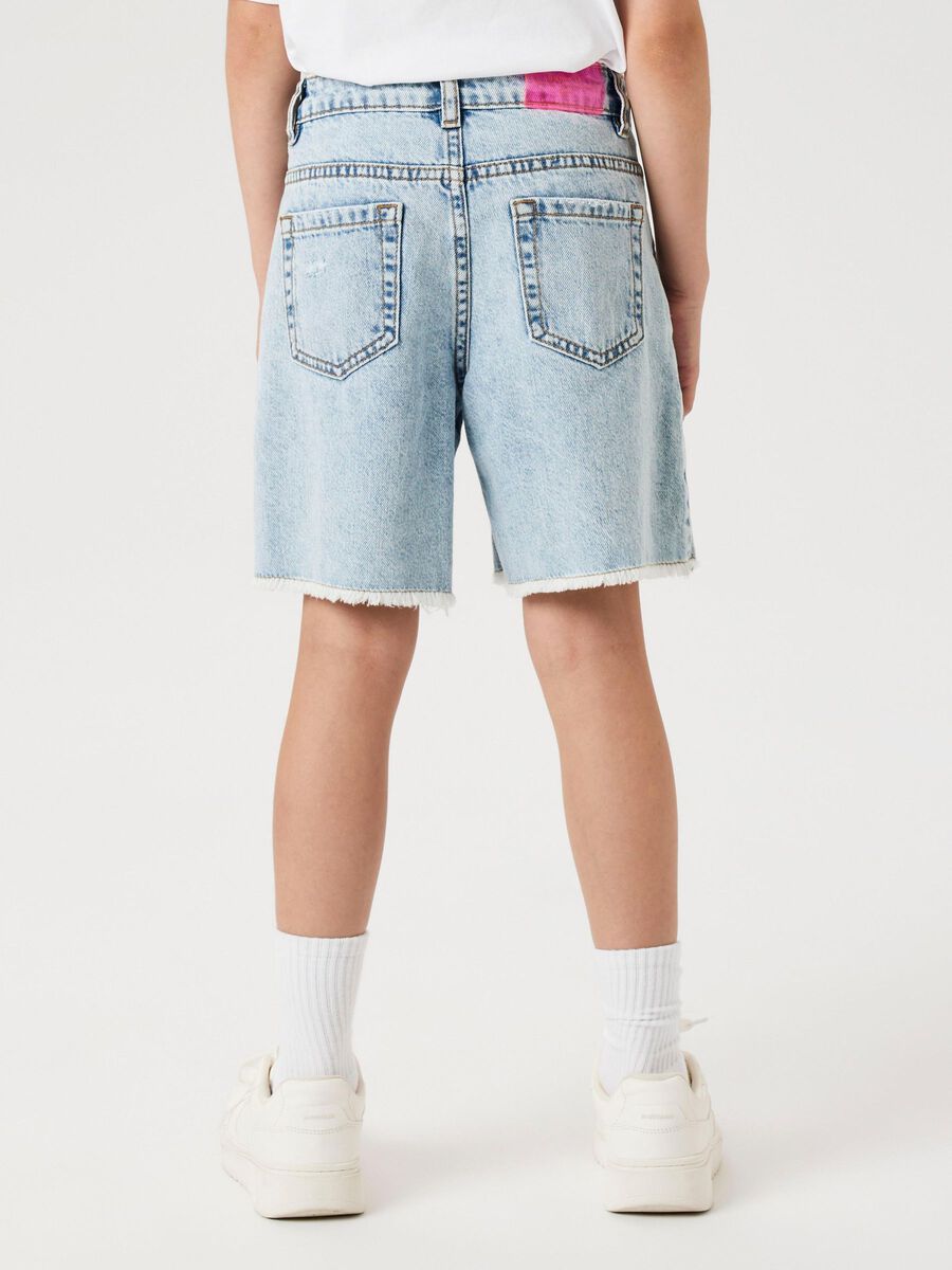 name it WIDE LEG DENIM SHORTS, Light Blue Bleached Denim, highres - 13240207_LightBlueBleachedDenim_007.jpg