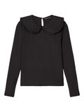 Name it LONG-SLEEVED FRILL COLLAR TOP, Black, highres - 13191760_Black_001.jpg