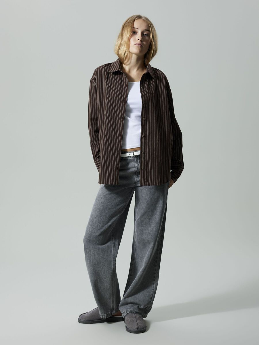 name it AFSLAPPET PASFORM SKJORTE, Chocolate Brown, highres - 13245647_ChocolateBrown_1213378_008.jpg