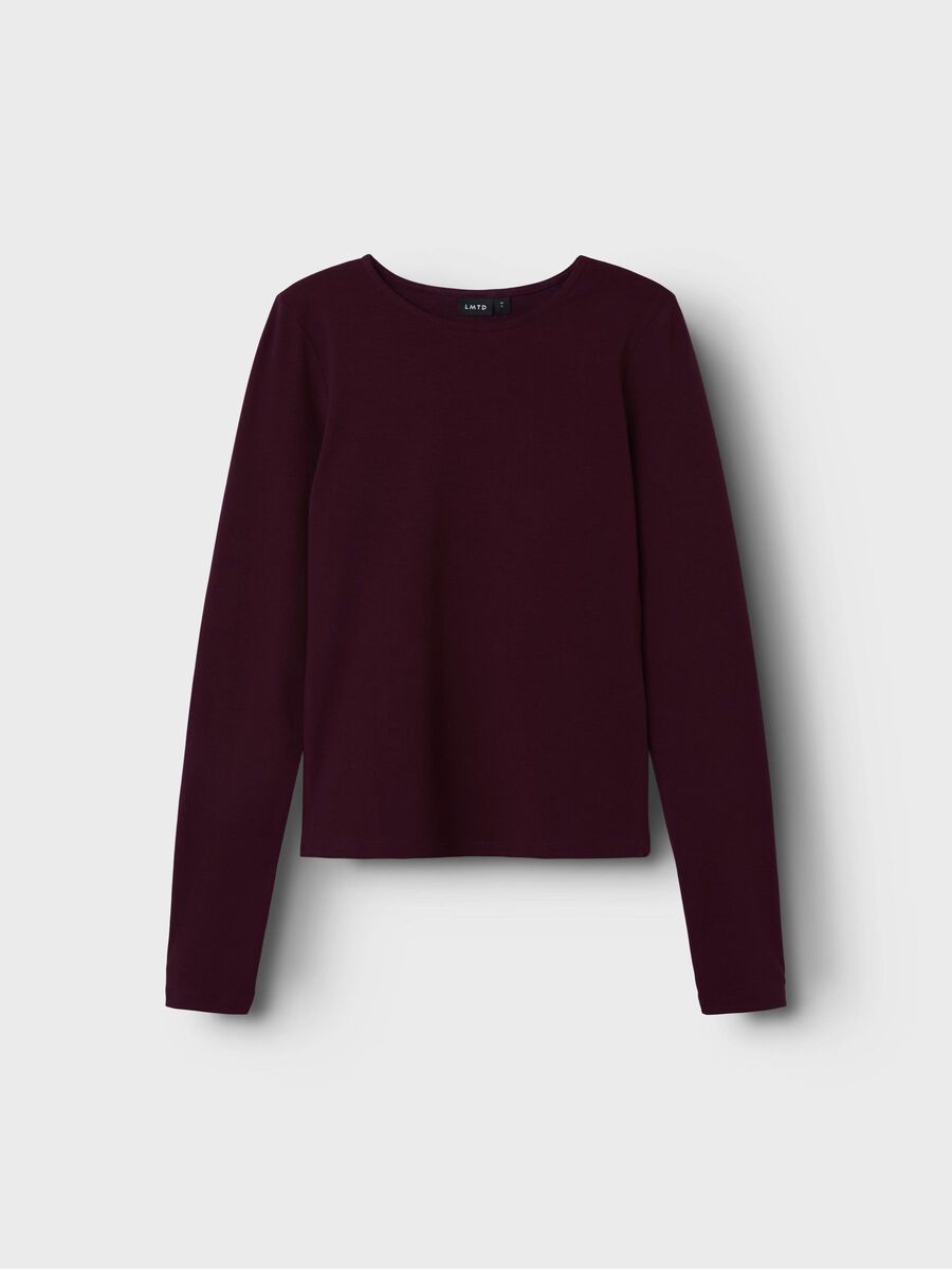Name it SLIM FIT TOP MED LANGE ÆRMER, Windsor Wine, highres - 13248166_WindsorWine_003.jpg