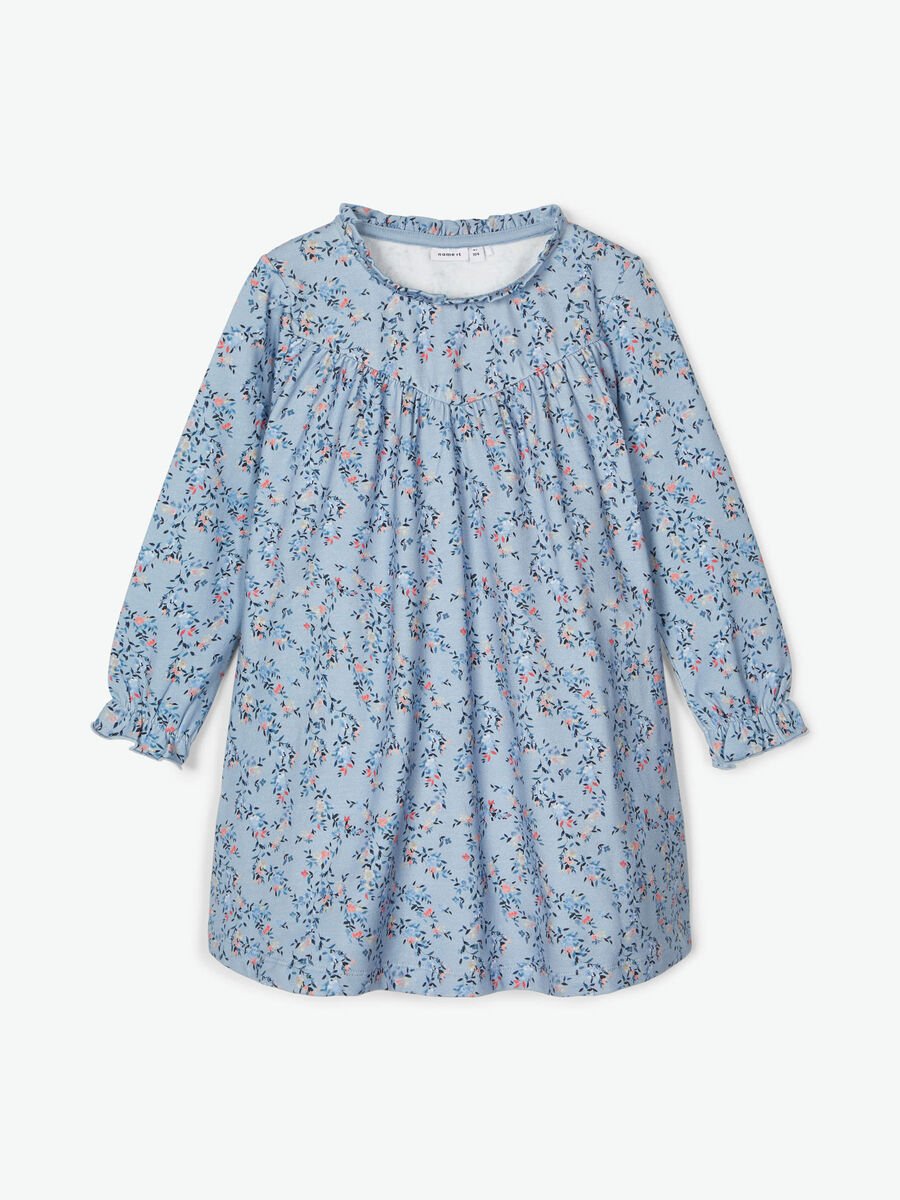 Name it FLORAL PRINT BRUSED COTTON DRESS, Dusty Blue, highres - 13186310_DustyBlue_003.jpg