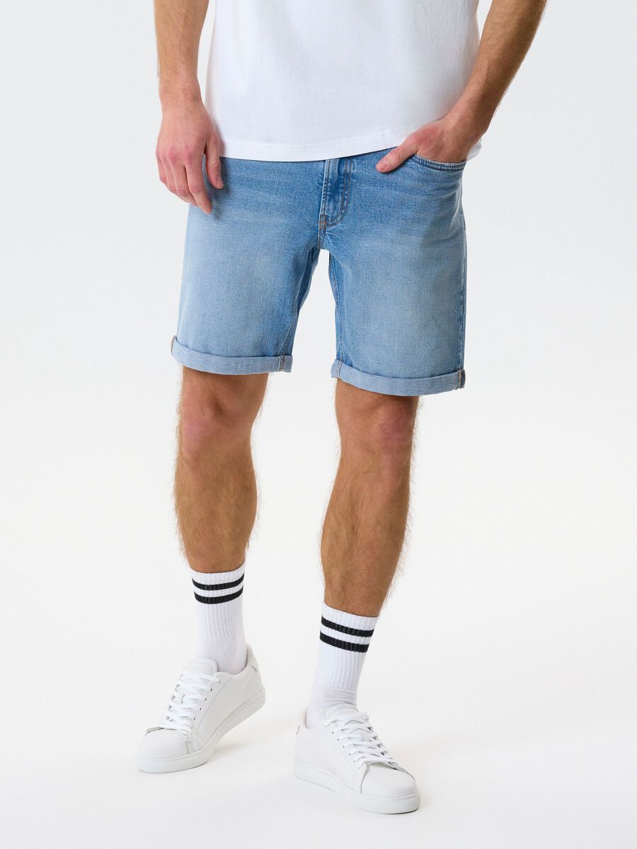 Product carousel image 1 REGULAR SLIM DENIM SHORTS, Medium Blue Denim