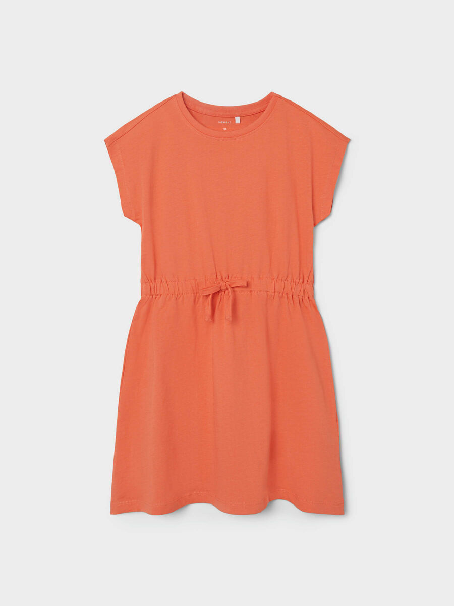 Carousel image 1 KORTE MOUWEN JURK, Coral