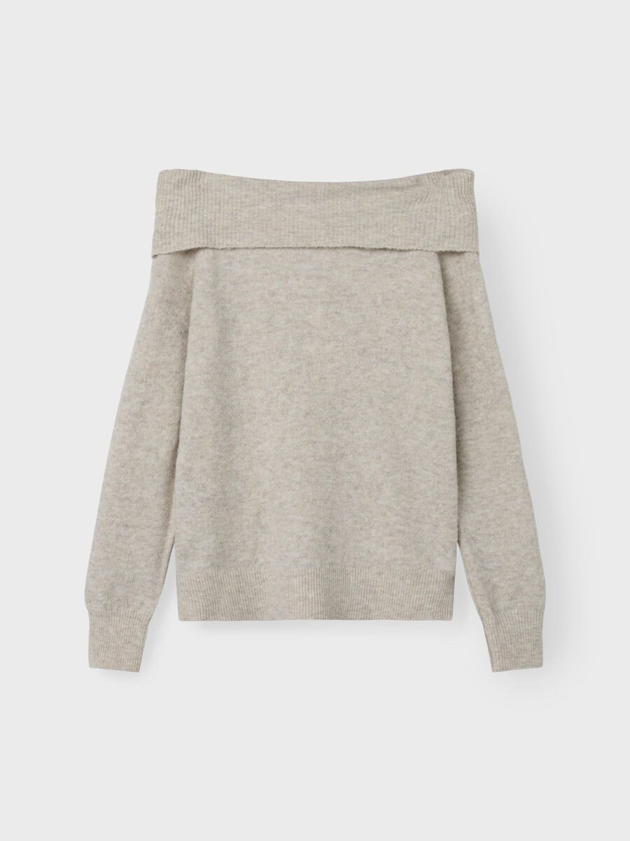 name it LONG SLEEVED OFF-SHOULDER TOP, Light Grey Melange, highres - 13241251_LightGreyMelange_003.jpg