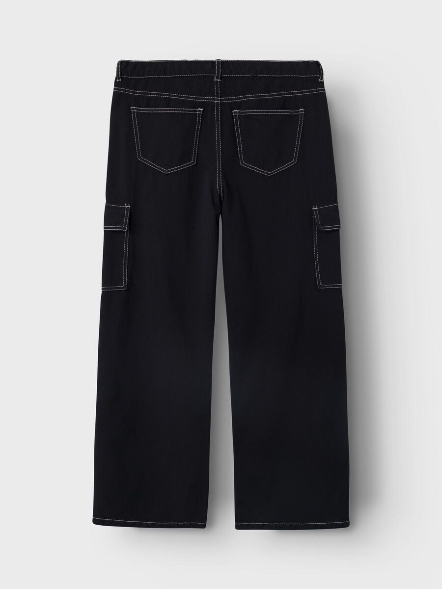 name it WIDE LEG CARGO TROUSERS, Black, highres - 13219567_Black_1083522_002.jpg