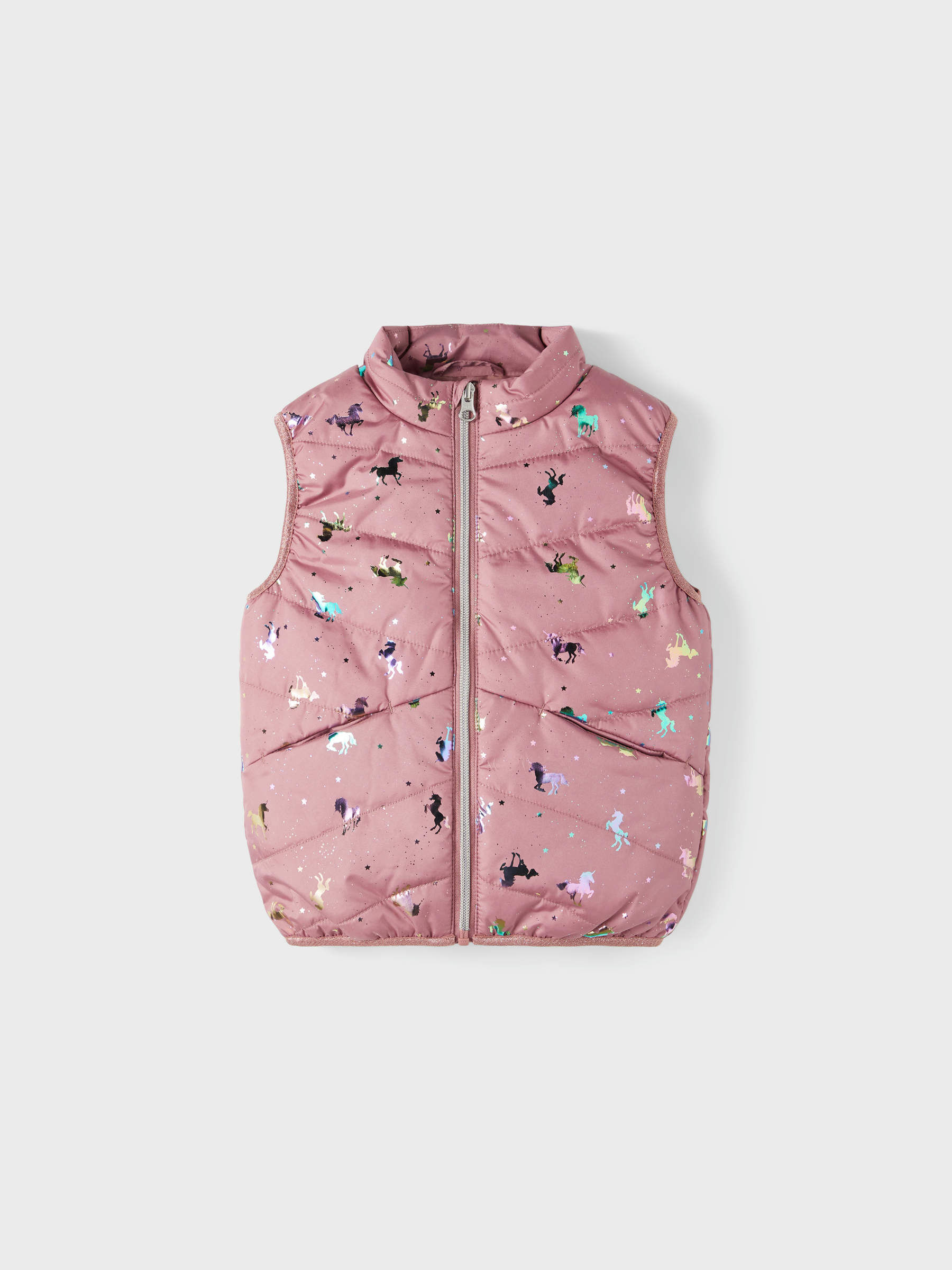 MYLANDE UNICORN PUFFER GILET Toddler Girls Purple NAME IT Denmark