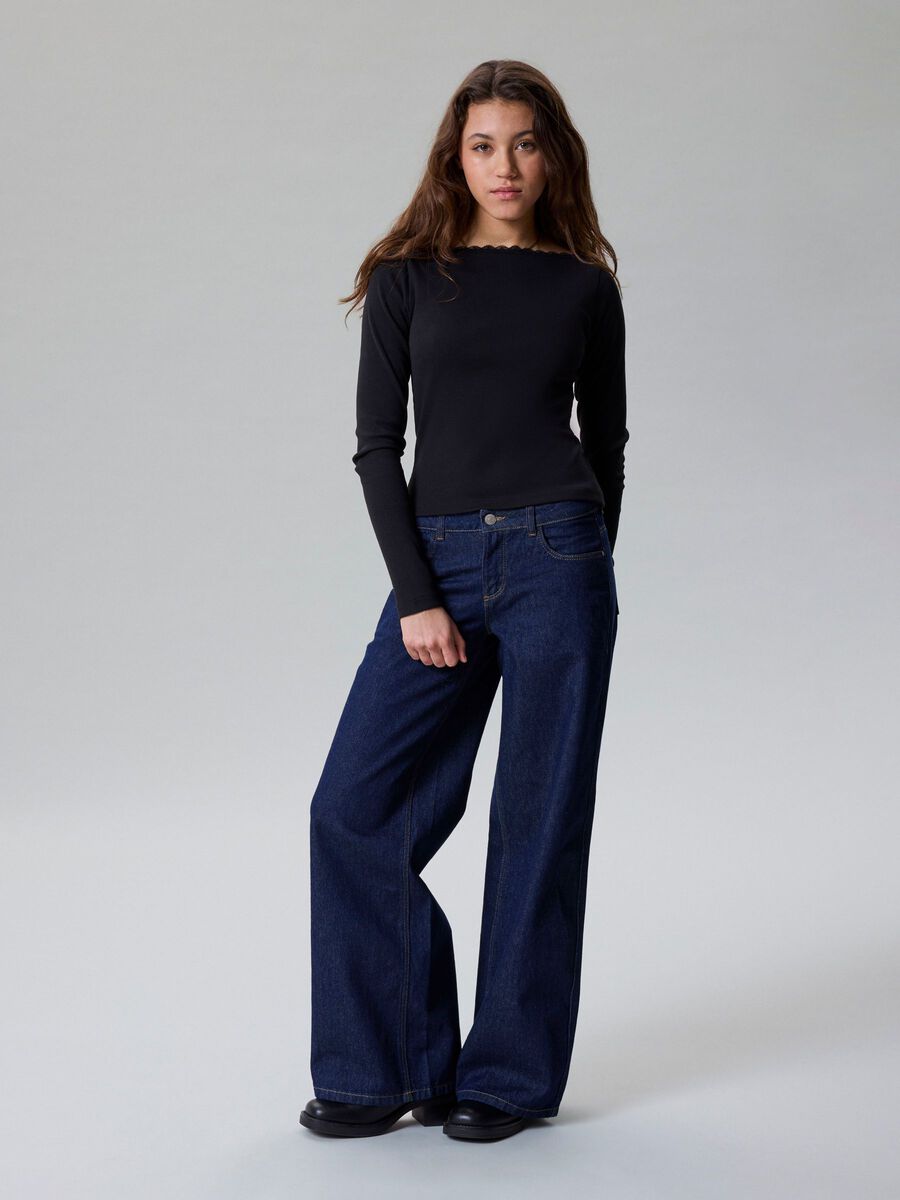 Carousel image - WIDE LEG JEANS, Dark Blue Denim | 3