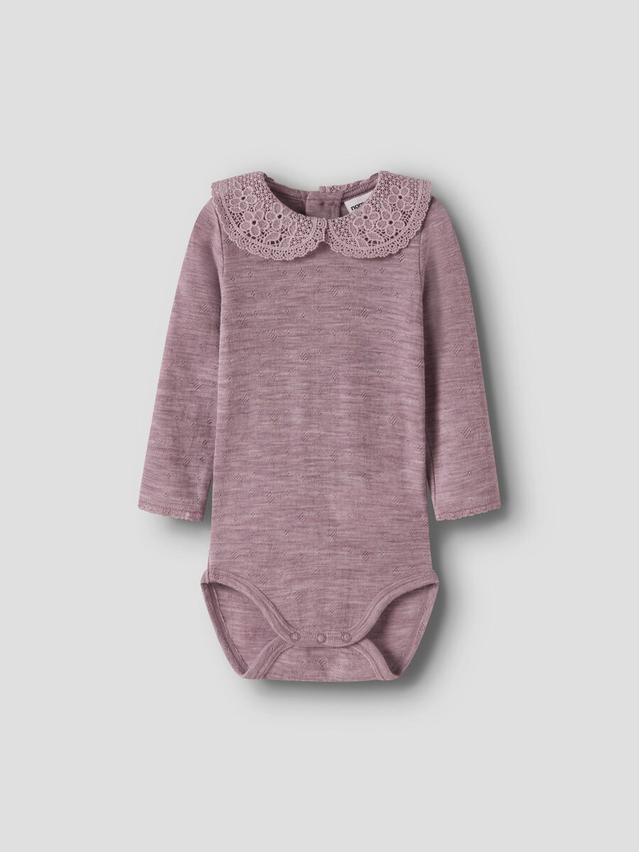 Carousel image 1 MERINO WOOL ROMPER, Toadstool