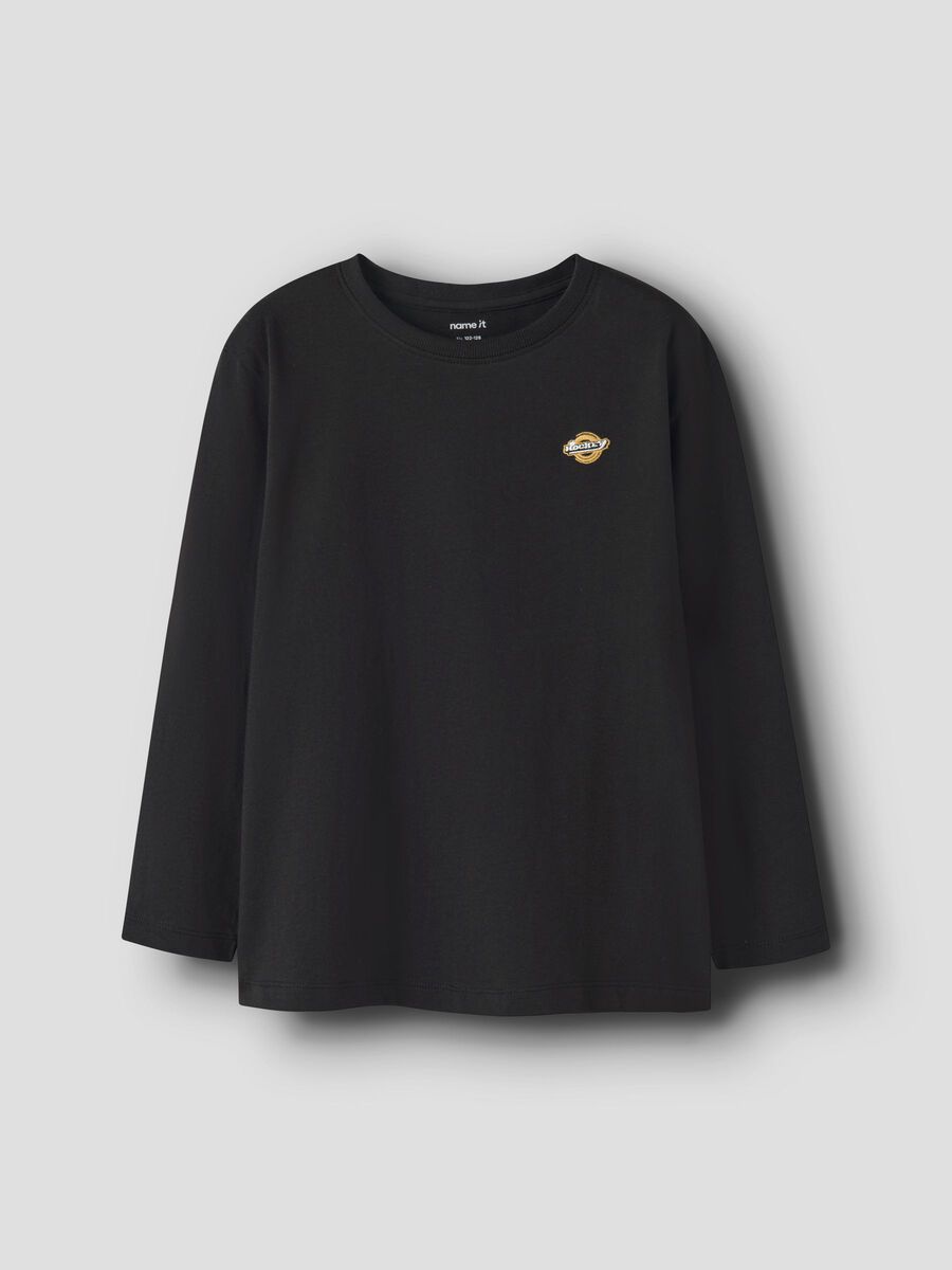 Product carousel image - REGULAR FIT TOP MET LANGE MOUWEN, Black | 1