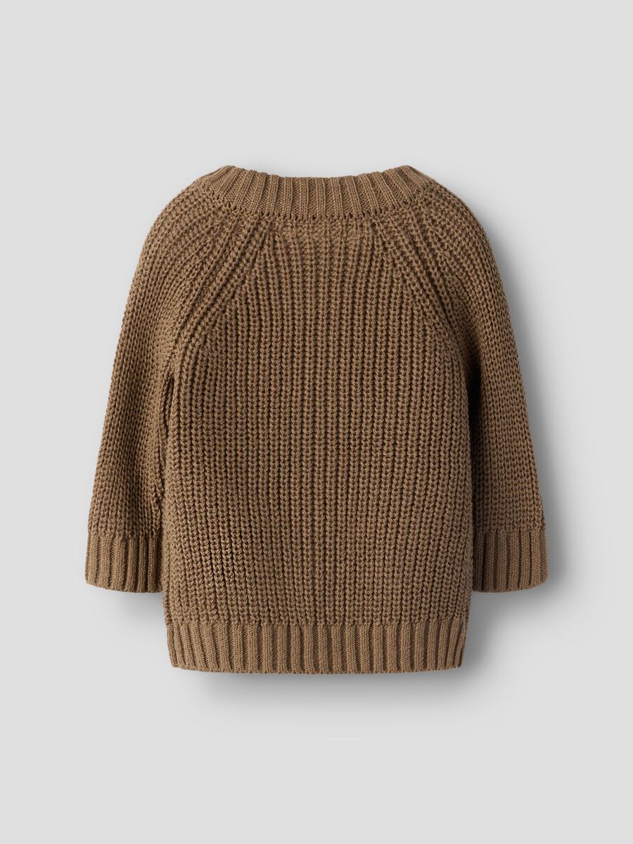 Product carousel image - LONG SLEEVED KNITTED CARDIGAN, Shitake | 2