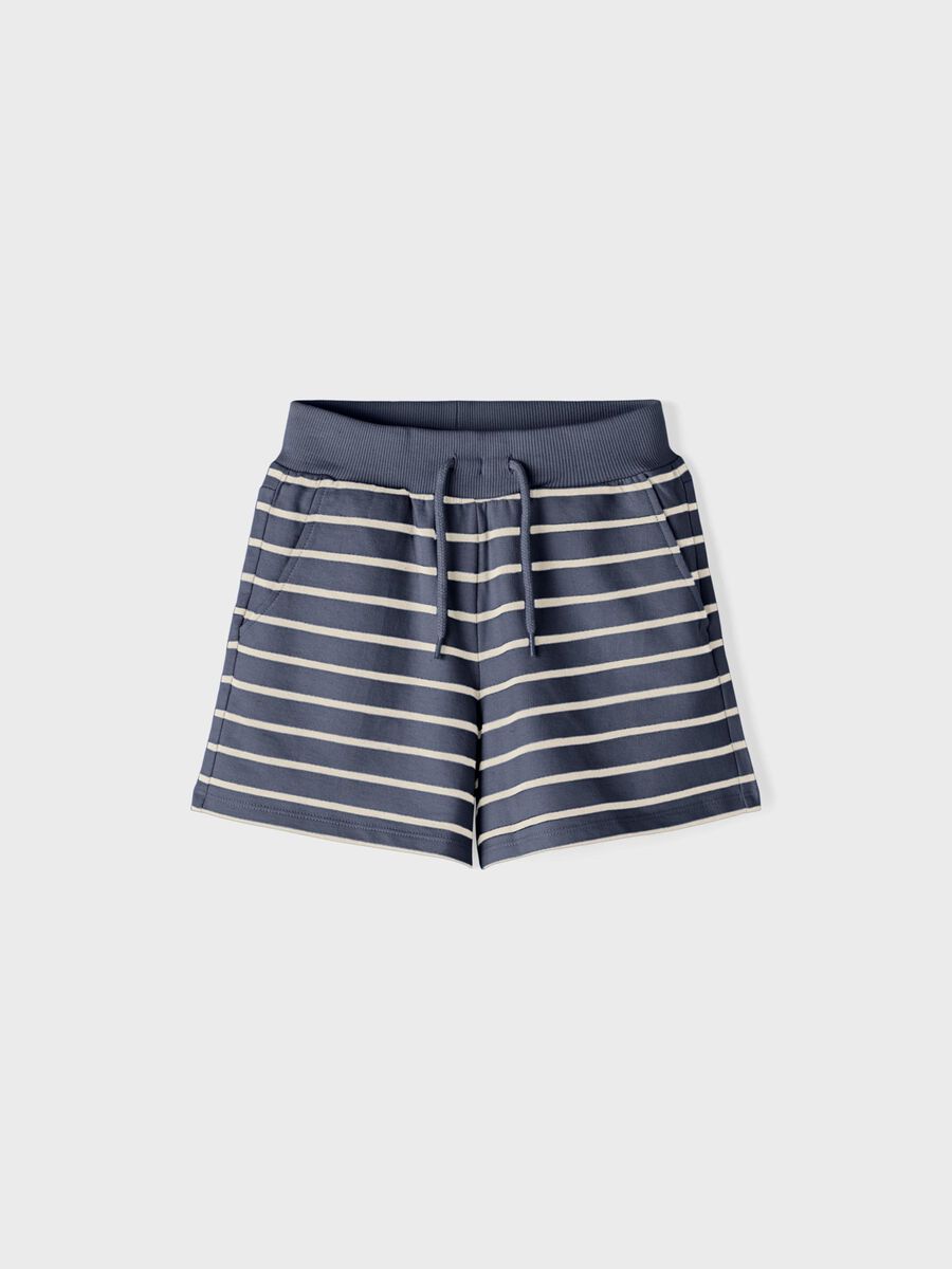 Name it STRIPED SWEAT SHORTS, Whitecap Gray, highres - 13202863_WhitecapGray_965585_003.jpg