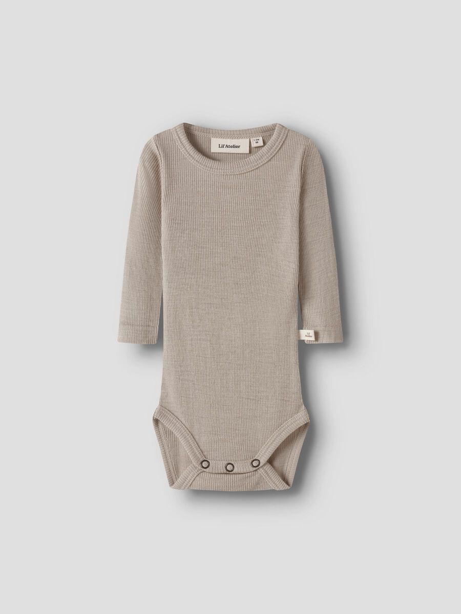 Carousel image 1 LONG SLEEVED ROMPER, Feather Gray
