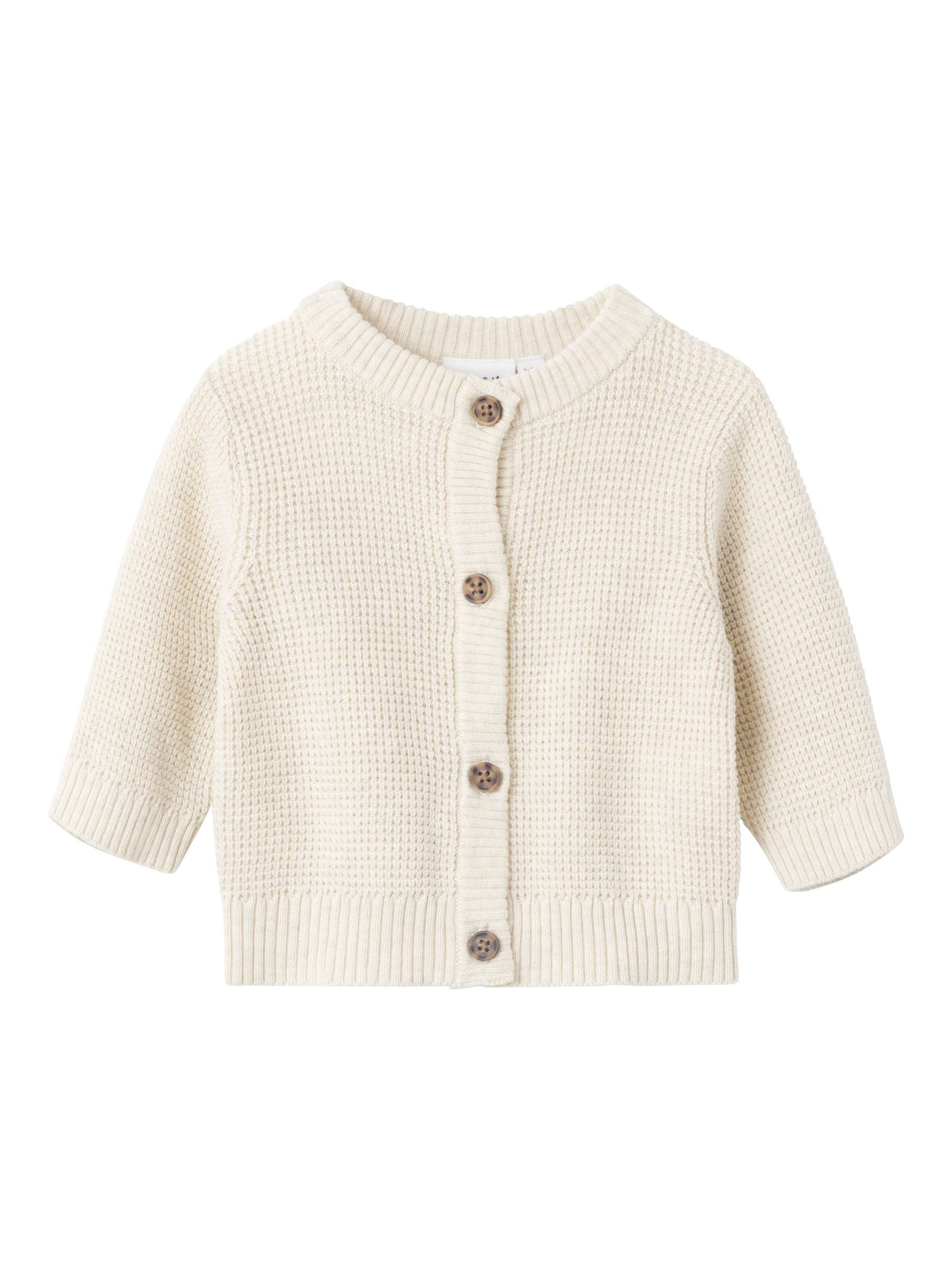 WAFFLE KNITTED CARDIGAN Baby White NAME IT UK
