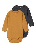 Name it 2-PACK ROMPER, Dark Grey Melange, highres - 13185416_DarkGreyMelange_001.jpg