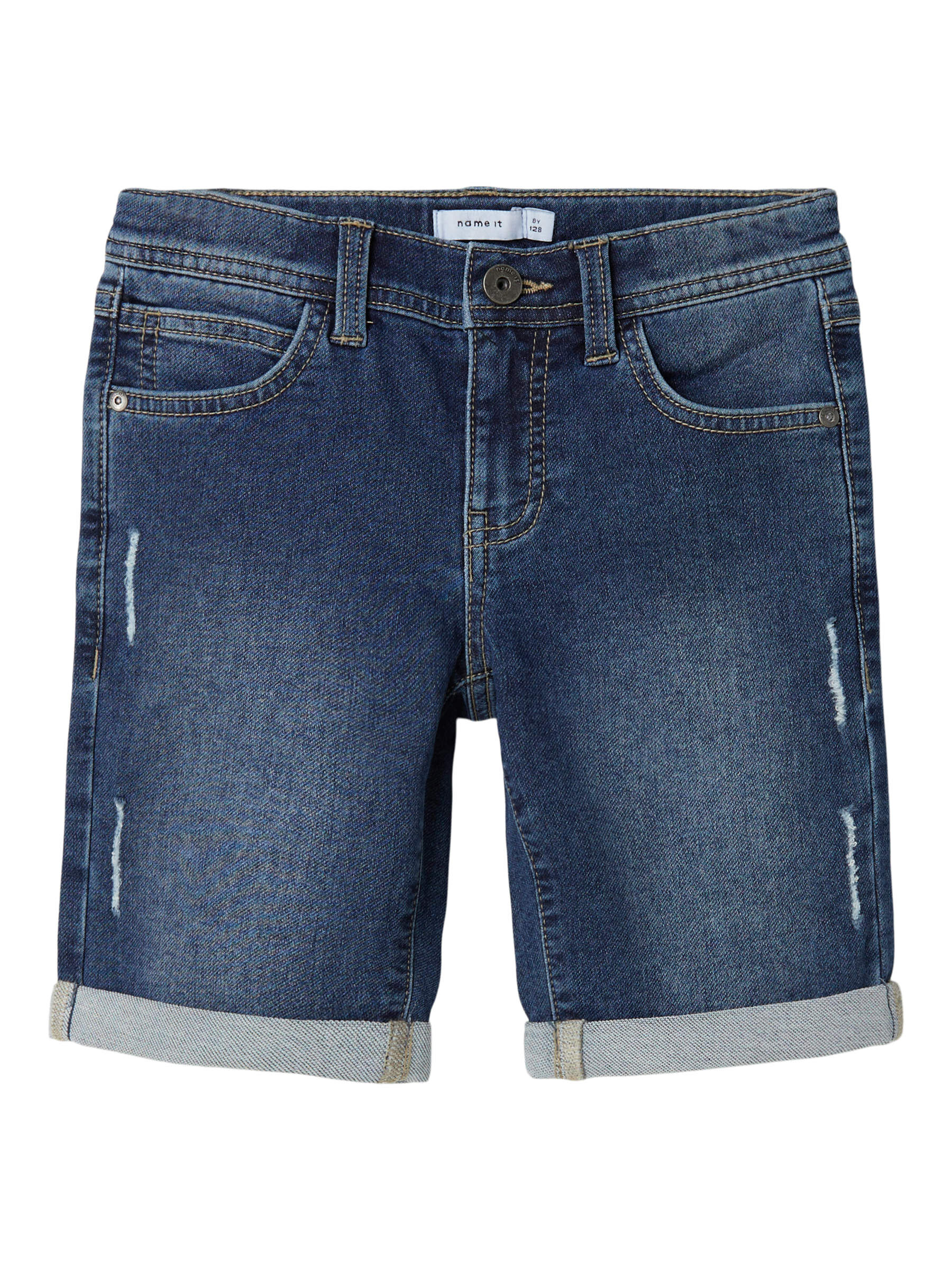 SLIM FIT DENIM SHORTS (Blue) from name 