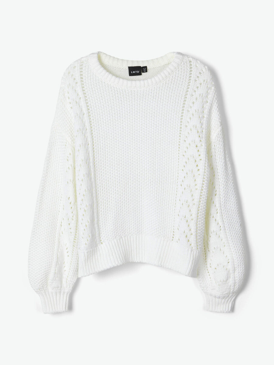 Name it CROPPED PERFORATED PULLOVER, Bright White, highres - 13177004_BrightWhite_003.jpg