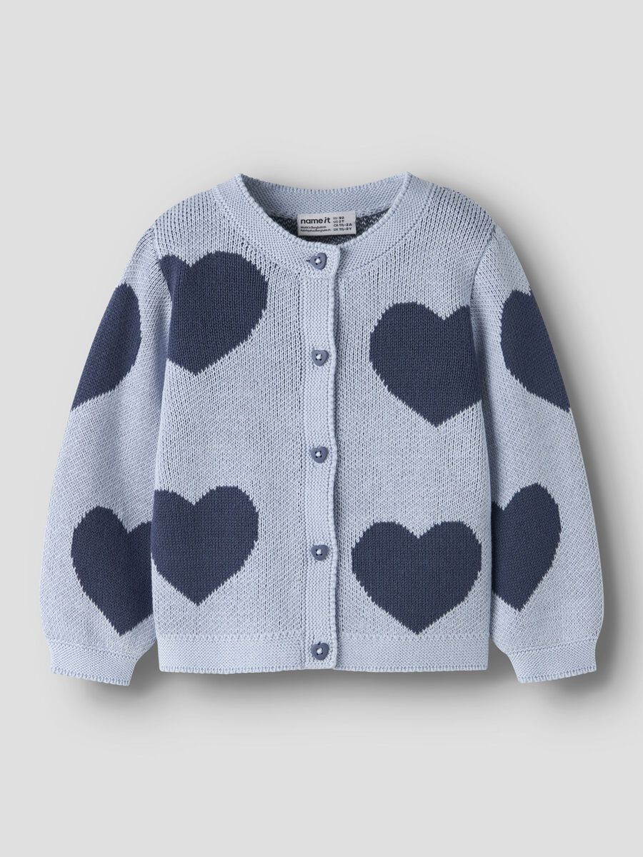 Carousel image 1 KNITTED CARDIGAN, Subdued Blue