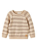 Name it STRIPED KNITTED PULLOVER, Warm Sand, highres - 13210514_WarmSand_001.jpg