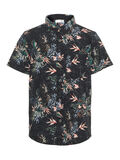 Name it SHORT-SLEEVE LEAF PRINT SHIRT, Dark Sapphire, highres - 13164923_DarkSapphire_001.jpg