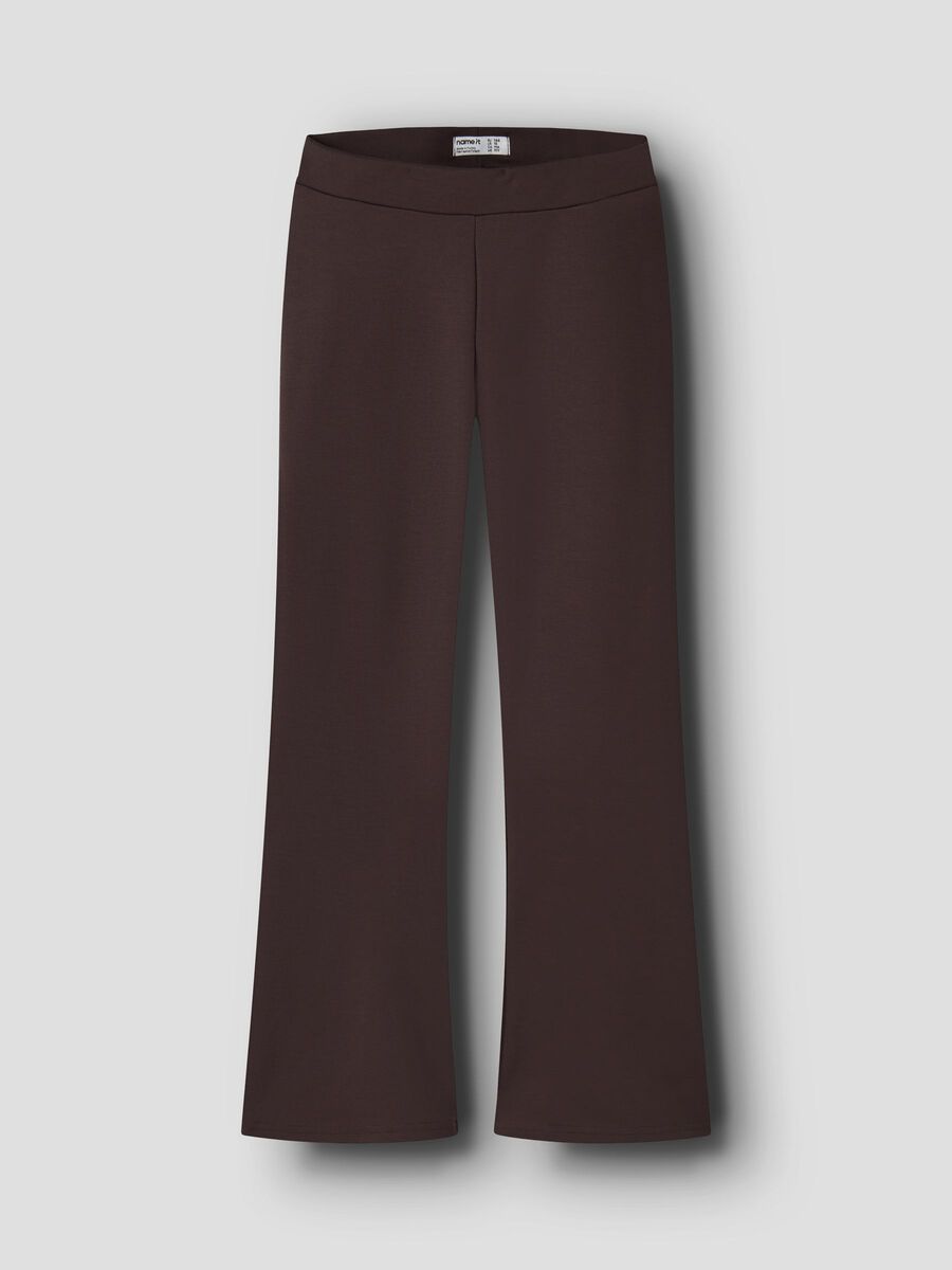 Carousel image 1 VISCOSE BOOTCUT TROUSERS, Chocolate Plum