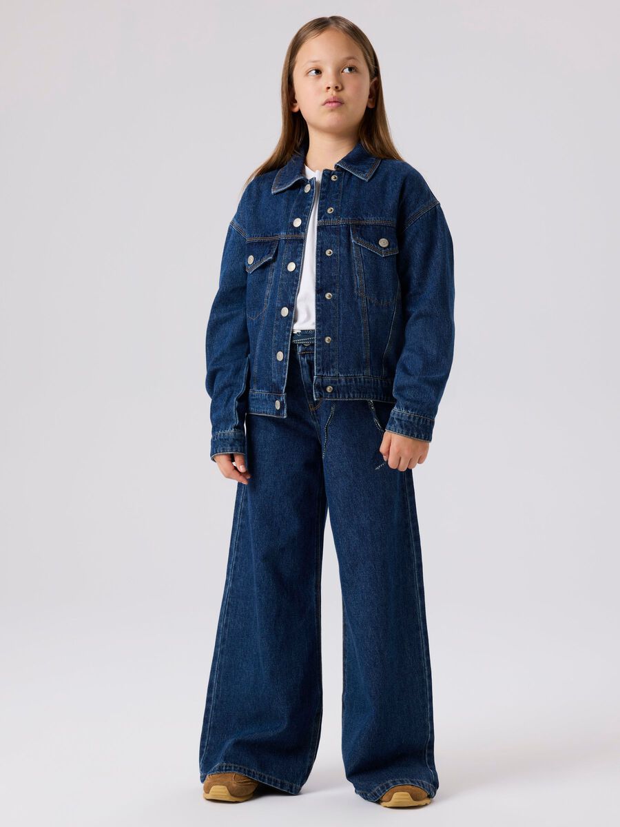Product carousel image - EXTRA WIDE LEG JEANS, Dark Blue Denim | 1