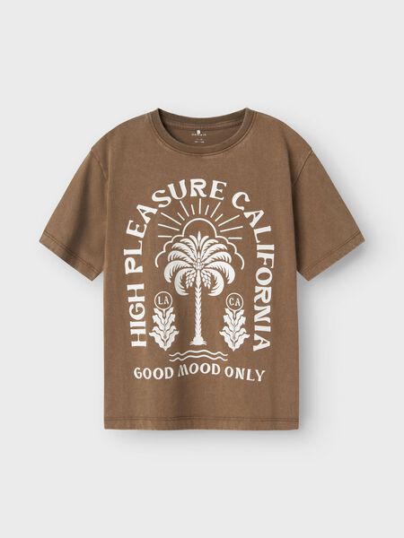 name it ORGANIC COTTON T-SHIRT, Walnut, highres - 13242815_Walnut_003.jpg