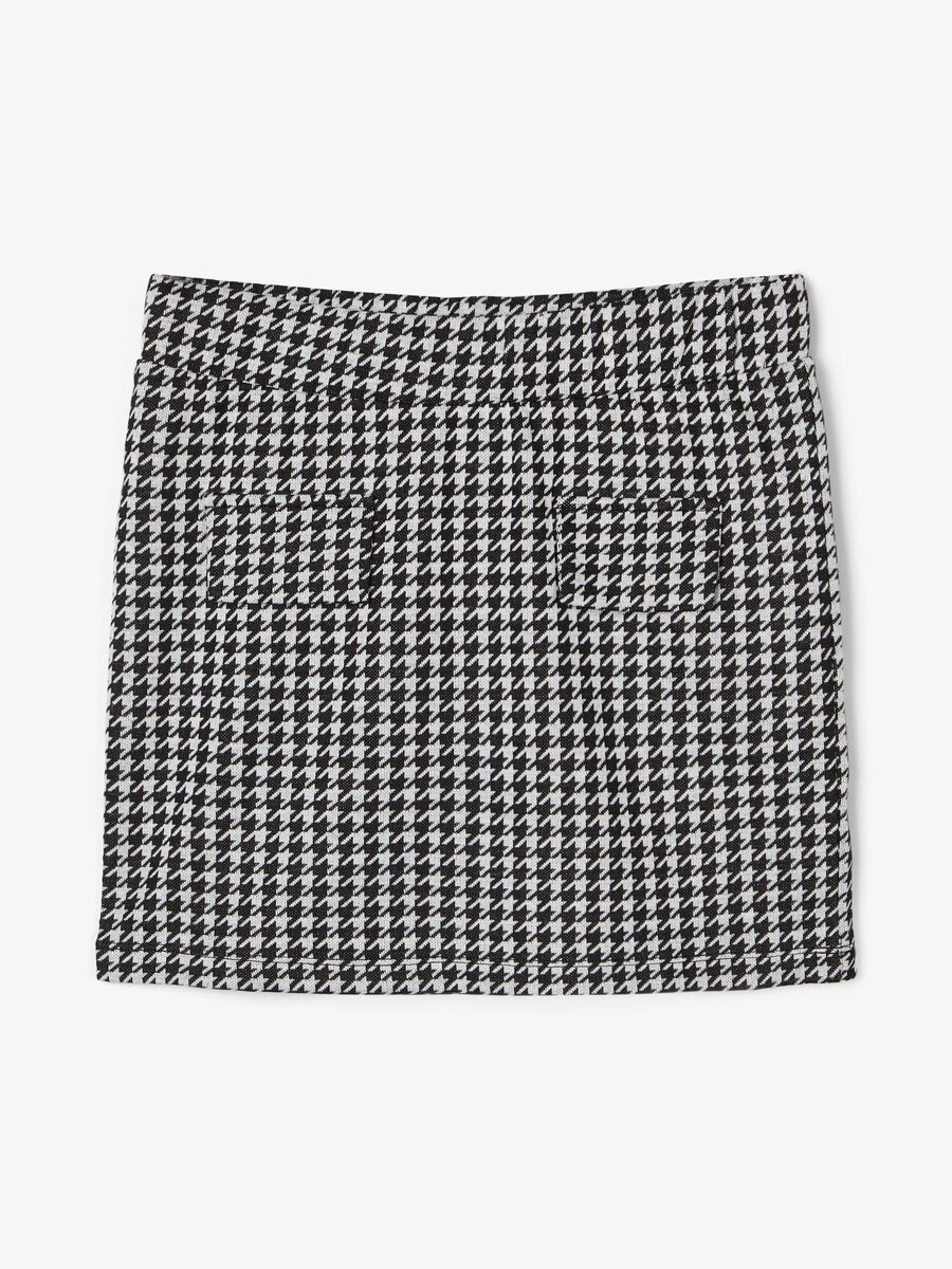 Name it HOUNDSTOOTH CHECKED MINI SKIRT, Black, highres - 13187735_Black_003.jpg