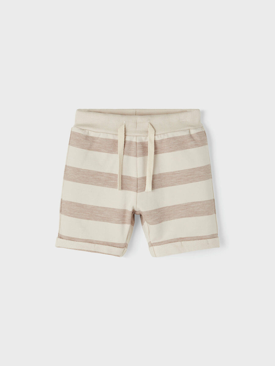 Name it STRIPED SWEAT SHORTS, Oatmeal, highres - 13201203_Oatmeal_003.jpg