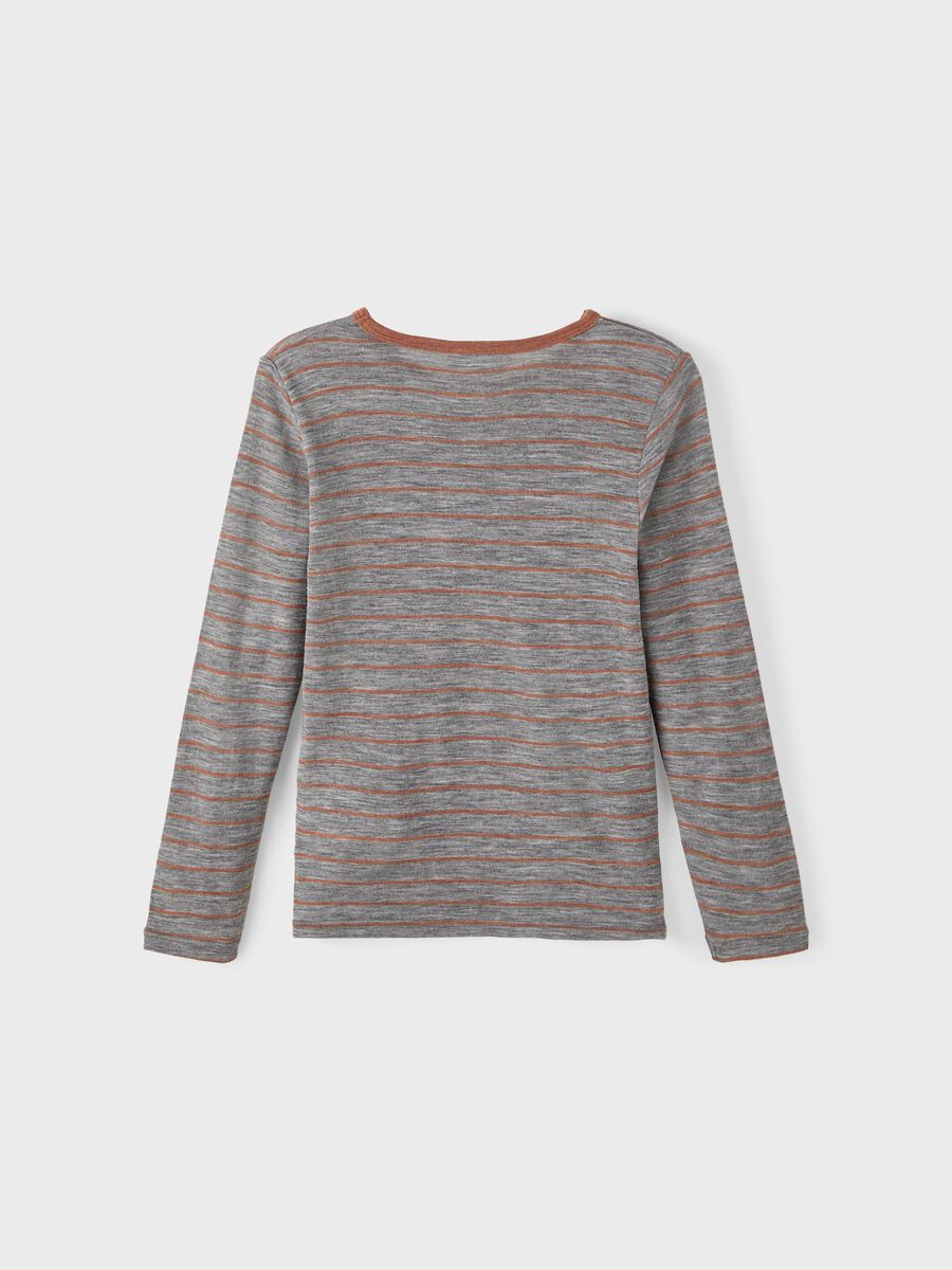 Carousel image - MERINO WOOL LONG SLEEVED TOP, Dark Grey Melange | 2