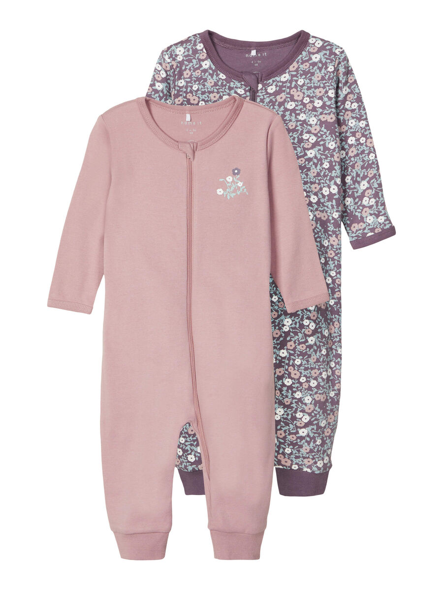 MAMIMAKA Newborn Baby Boys Girls One-Piece Sleepsuit 3 Pack 2-Way Zip Pyjamas for Play and Sleep, 9-12 Months