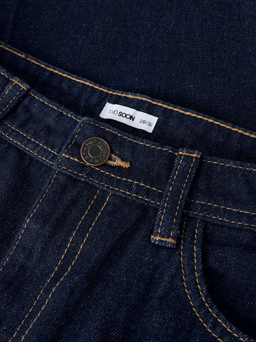 Carousel image 4 HIGHT WAIST WIDE LEG JEANS, Dark Blue Denim