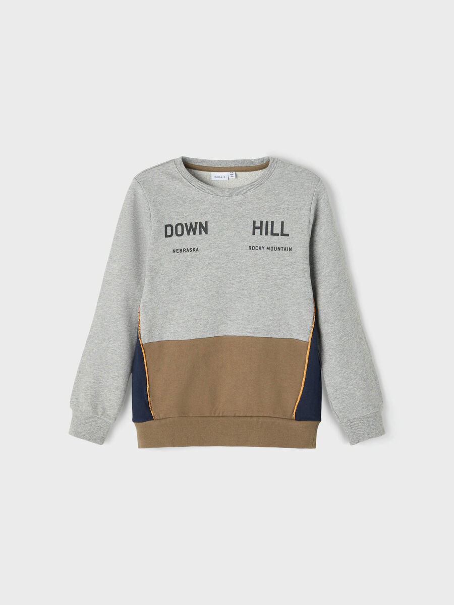 Name it PRINTED COLOUR BLOCK SWEATSHIRT, Grey Melange, highres - 13191815_GreyMelange_003.jpg