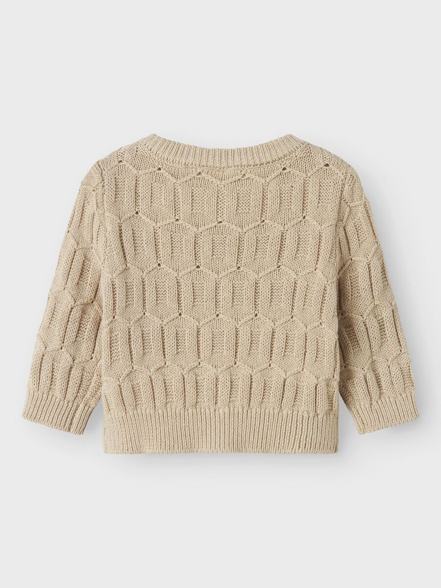 name it LONG SLEEVED KNITTED CARDIGAN, Peyote, highres - 13245757_Peyote_002.jpg