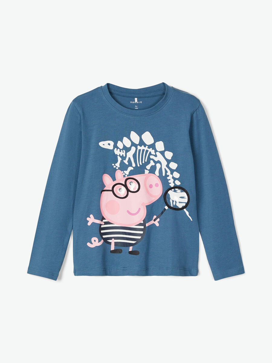 Name it GEORGE PIG T-SHIRT À MANCHES LONGUES, Real Teal, highres - 13191912_RealTeal_003.jpg