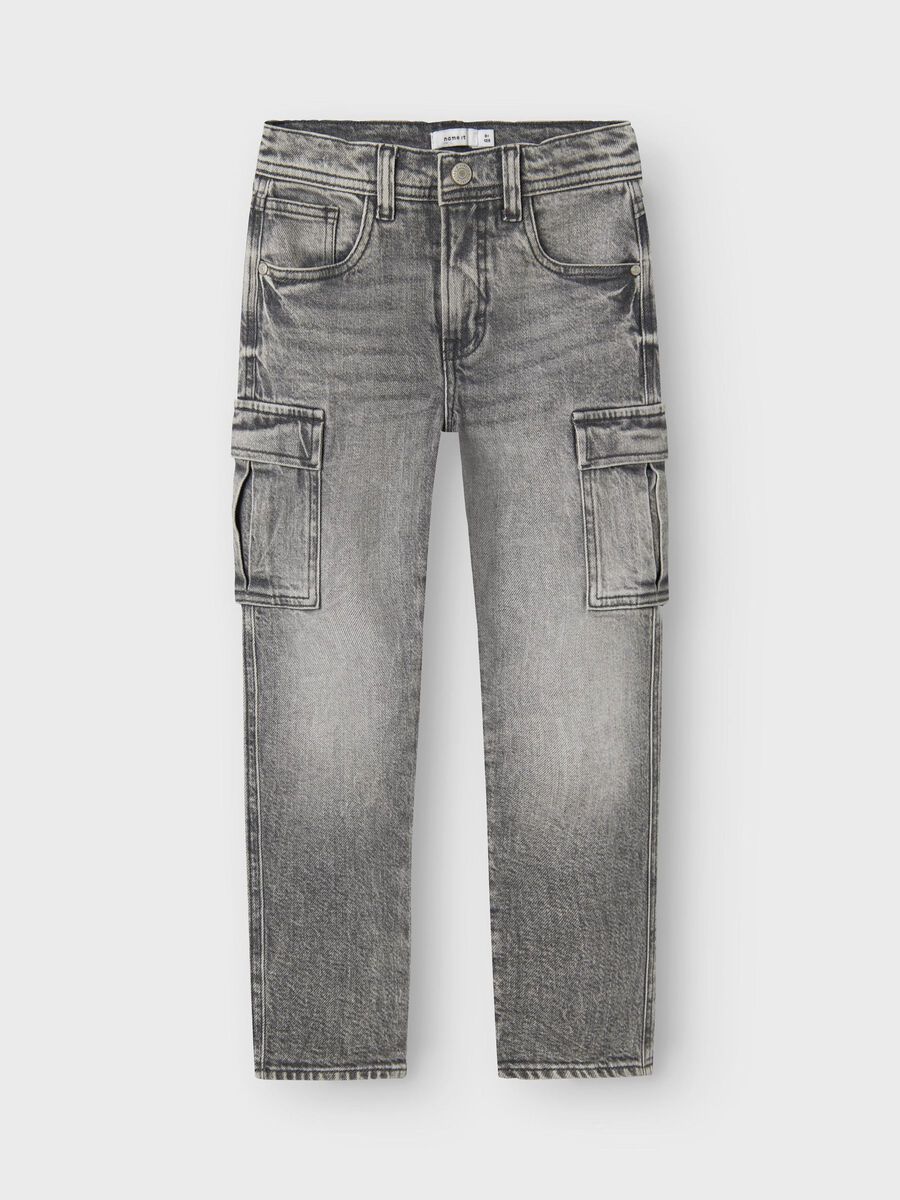name it TAPERED FIT CARGO JEANS, Medium Grey Denim, highres - 13237339_MediumGreyDenim_003.jpg