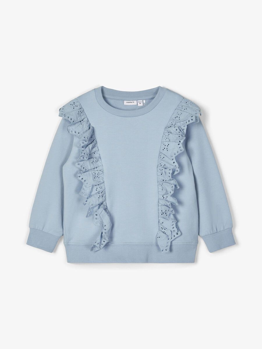 Name it BRODERIE ANGLAISE FRILL SWEATSHIRT, Dusty Blue, highres - 13193409_DustyBlue_003.jpg