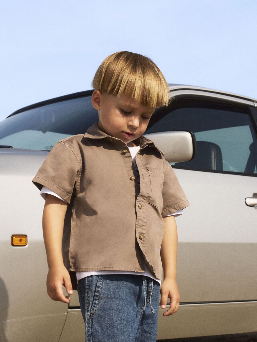 name it ORGANIC COTTON SHIRT, Walnut, highres - 13242323_Walnut_008.jpg