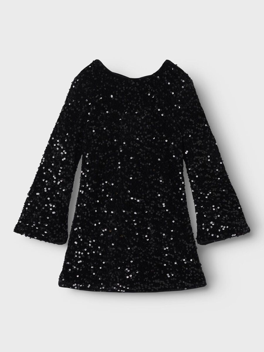 Carousel image - SEQUINS DRESS, Black | 1