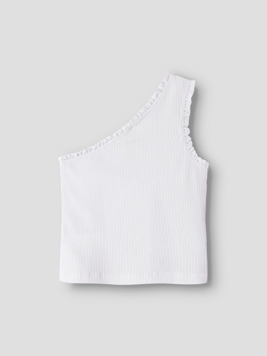 Product carousel image - BIOLOGISCH KATOEN ONE-SHOULDER TOP, Bright White | 2