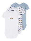 Name it 3-PACK SHORT-SLEEVED BODYSUIT, Dusty Blue, highres - 13189123_DustyBlue_001.jpg