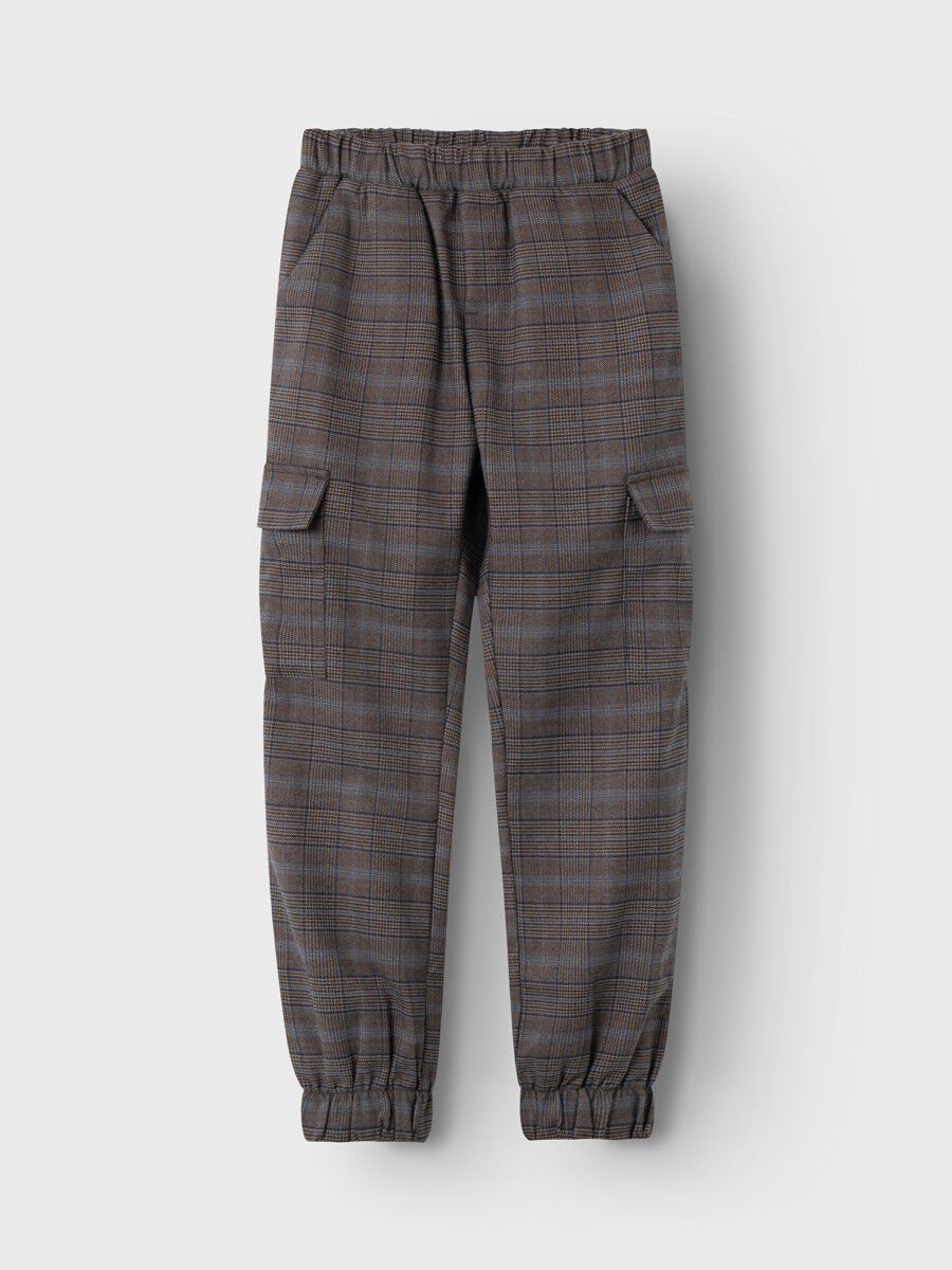 Checked outlet cargo trousers