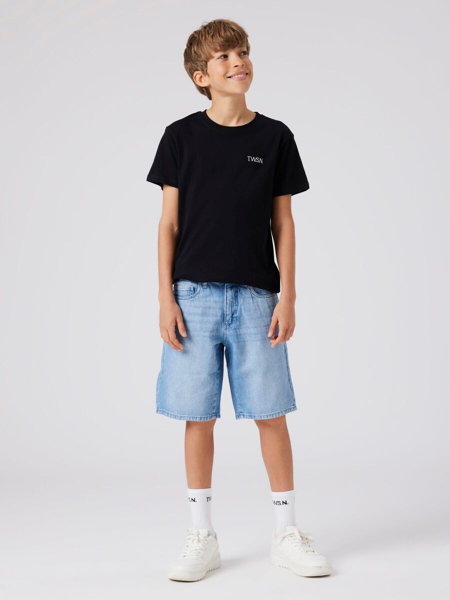Product carousel image 2 REGULAR FIT LONG DENIM SHORTS, Light Blue Denim