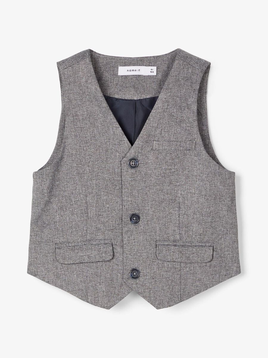 Name it WOVEN WAISTCOAT, Grey Melange, highres - 13182842_GreyMelange_003.jpg