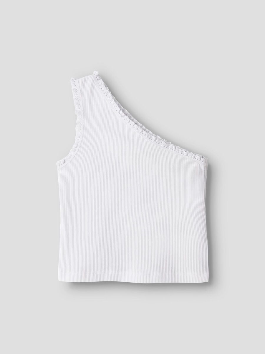 Product carousel image - BIOLOGISCH KATOEN ONE-SHOULDER TOP, Bright White | 1