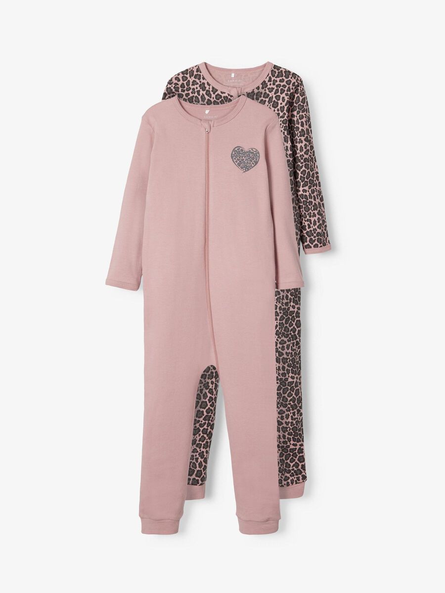 Name it 2-PACK MED BLIXTLÅSFÖRSEDD PYJAMAS, Woodrose, highres - 13183179_Woodrose_003.jpg